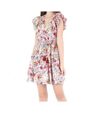 Angie Short Sleeve Tiered Island Mini Dress