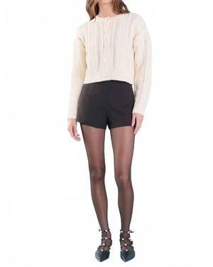 Endless Rose Cable Knit Button Sweater - Natural