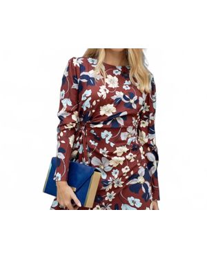 Esteem Couture Ny Fallon Floral Long Dress - Blue