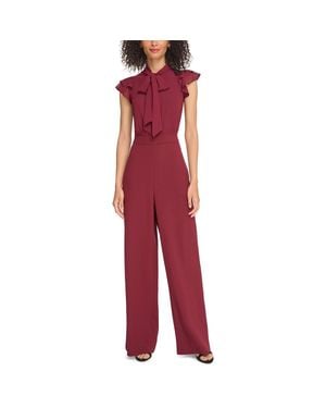 Vince Camuto Petites Tie Neck Flutter Sleeve Jumpsuit - Red