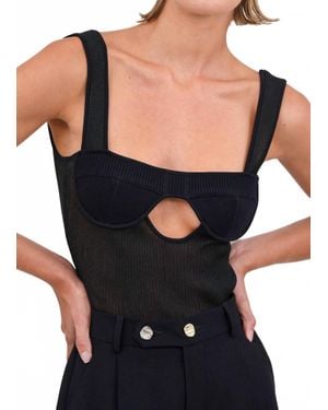 NonChalant Label Carmen Tank - Black