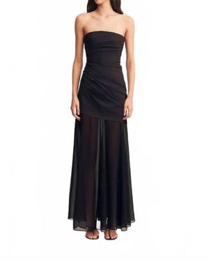 Shona Joy Blainey Strapless Draped Maxi Dress - Black