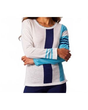 French Kyss Color Block Scoop Neck Top - White