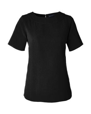 Devon & Jones Perfect Fit Boat Neck Blouse - Black