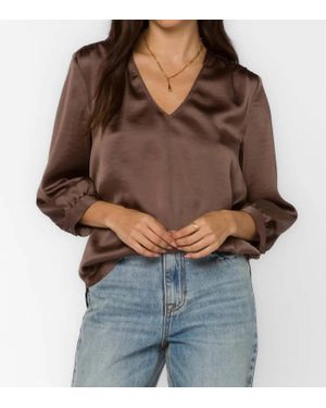 Velvet Heart Robyn 3/4 Sleeve Top - Brown
