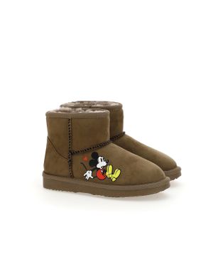 MOA Mickey Faux Fur Boots - Brown
