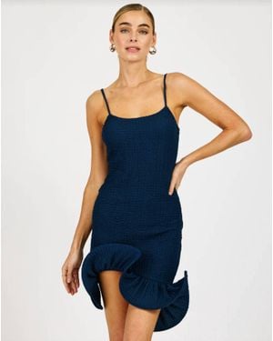 Line & Dot Tabby Mini Dress - Blue