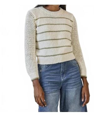 Lilla P Textured Crewneck Sweater - Blue
