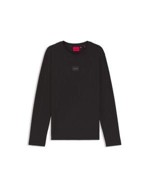 HUGO Logo-Label Pajama T-Shirt - Black