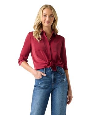 Guess Ls Olinda Satin Blouse - Red