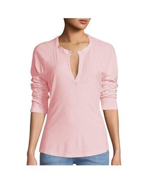 James Perse Split Neck Raglan T-Shirt - Pink
