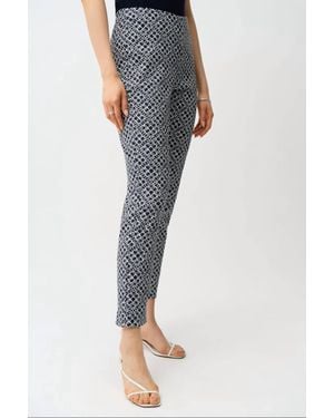 Joseph Ribkoff Slim Geometric Ankle-Length Trouser Pant - Multicolor