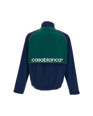 CASABLANCA Taffeta Windbreaker Track Jacket - Blue