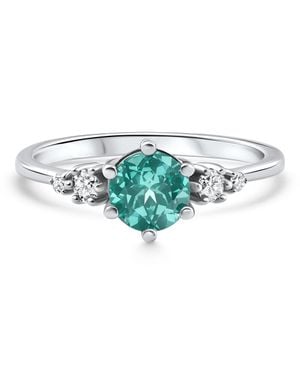 Pompeii3 1Ct Tw Paraiba & Diamond Ring 14K Lab Grown - Green