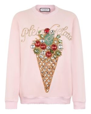 Philipp Plein Washed Sweatshirt Gelato - Pink
