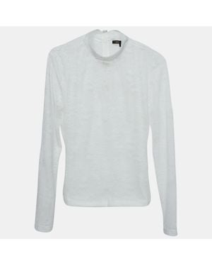Maje Floral Lace Semi Sheer Top - White