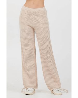 Vintage Havana Open Crochet Tie Pants - Natural