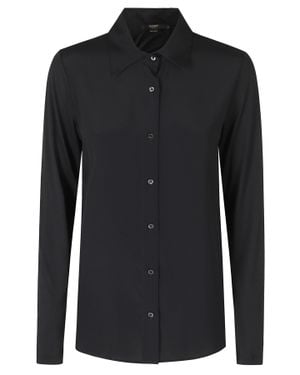 Seventy Classic Collar Silk-Blend Shirt - Black