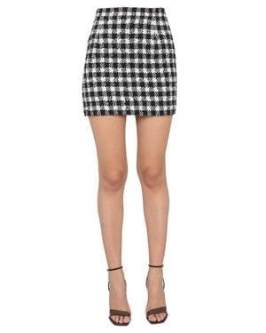 Alessandra Rich Mini Vichy Skirt - Black