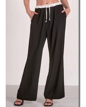 Elan Elastic Waistband Layer Pants - Black