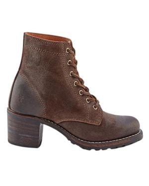 Frye Sabrina 6G Lace Up Boots - Brown