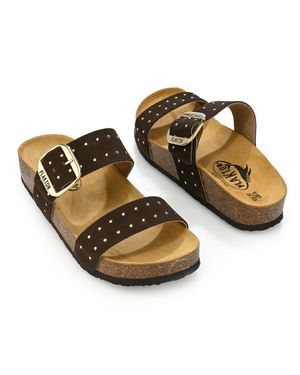 Plakton Claire Slide-On Adjustable Sandals - Metallic