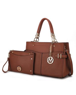 MKF Collection by Mia K Tenna Vegan Leather 's Satchel Bag - Brown