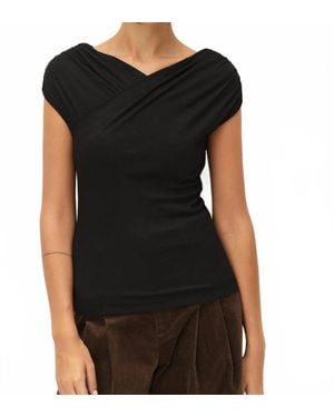 Elodie Bruno Rue Draped Wrap Top - Black