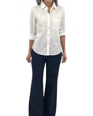 Estelle and Finn Button Sleeve Shirt - White