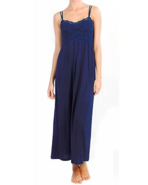 Twelve Eighty Eight Alissa Double Spaghetti Strap Long Gown - Blue