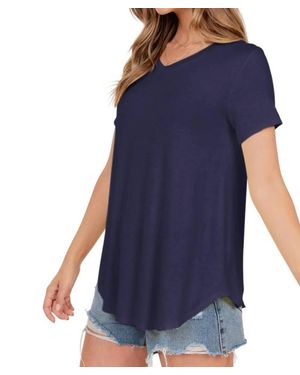 shop basic Classic V Neck Tee - Blue