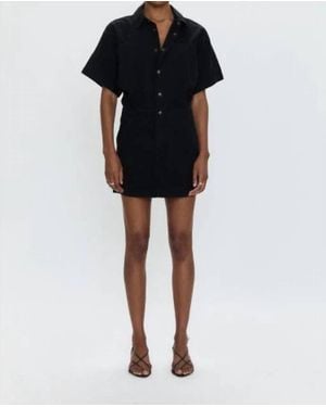 Pistola Tully Mini Button Down Dress - Black