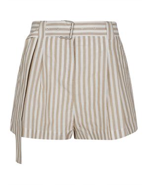 IRO Anemone Striped High-Waisted Shorts - Natural