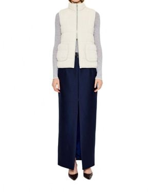 arch4 Cashmere Hammersmith Quilted Knit Vest - Blue