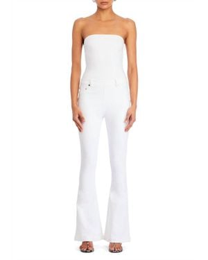 SER.O.YA Jeanette Stretch Denim Flare Jumpsuit - White