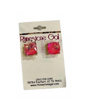 Sophia Collection Faceted Gem Stud Earrings - White