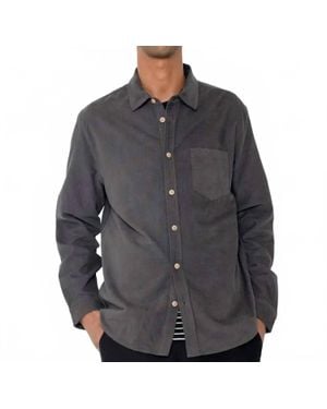 Folk Direction Babycord Shirt Top - Gray