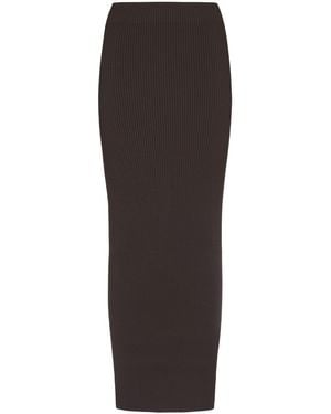 Max Mara Ribbed Maxi Skirt With Form-Fitting Silhouette - Brown