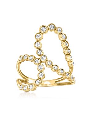 Ross-Simons Bezel-Set Diamond Double-Loop Ring - Metallic
