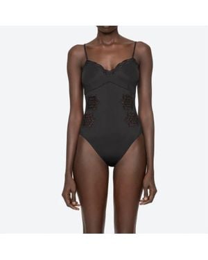 Sea Babette Eyelet One Piece - Brown