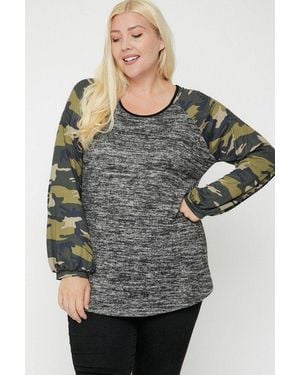 TRUEDAMES Two Tone Color Top - Gray