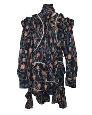 Isabel Marant Ullo Ruffle Mini Dress - Blue