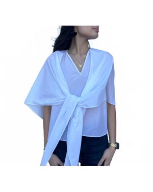 Psophia Unstructured Top With Tie - Blue