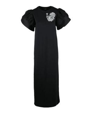 Twinset Lace Cotton Maxi Dress - Black
