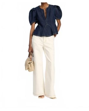 Munthe Tencel Denim Top - Blue
