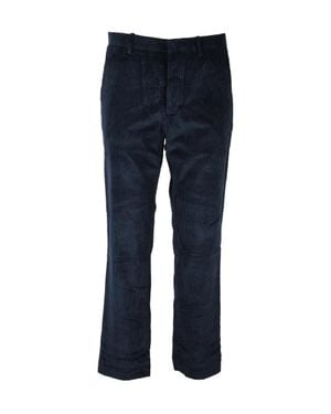 hindustrie Straight-Leg Corduroy Pants With Classic Waistband - Blue