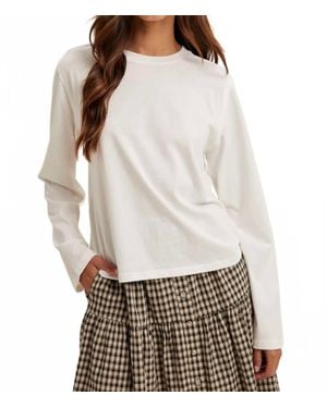 Wishlist Basic Long Sleeve Raw Edge Tee - White