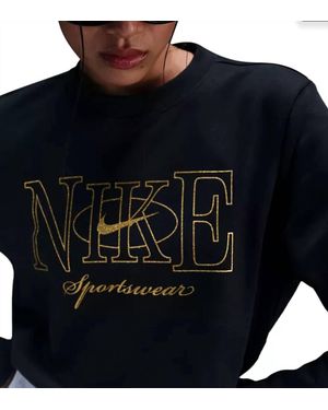 Nike Club Fleece Shine Crewneck Sweatshirt - Blue