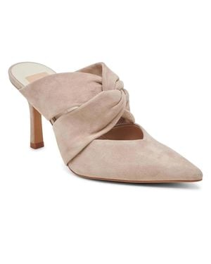 Dolce Vita Kelsy Pump Taupe Suede Pointed Toe Stiletto Heel Htat1084 - Natural