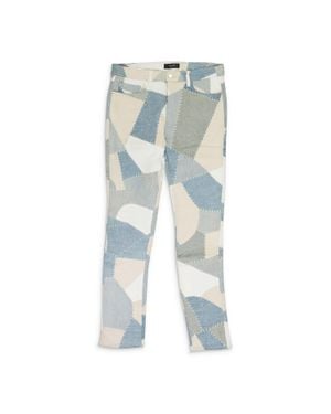Amiri Alabaster Denim Patchwork Skinny Jeans - Blue